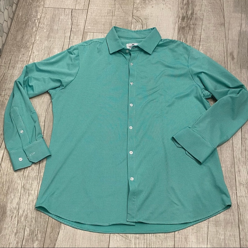 MIZZENMAST + MAIN XXLarge Trim Fit Spinnaker dress shirt Mens  green gingham